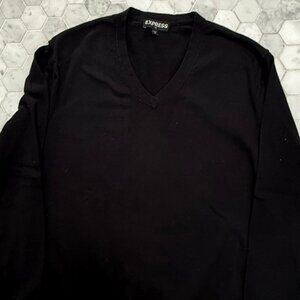 Express Men's Cashmere Cotton Blend Sweater Black Large